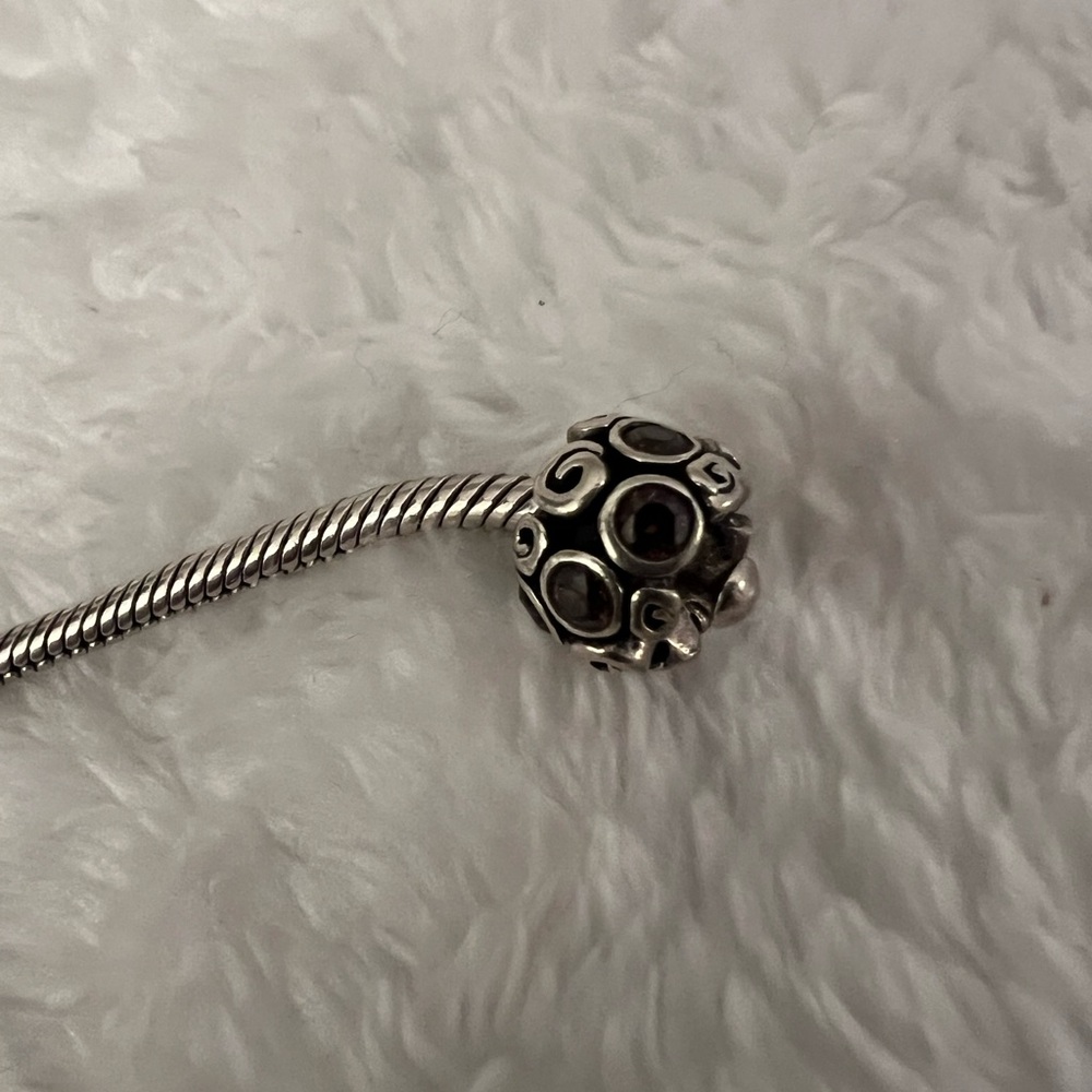 Pandora Silver Spot Brown Charm and Swirl Charm